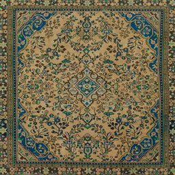 Square Abstract Mocha Brown Modern Rug, abs2830