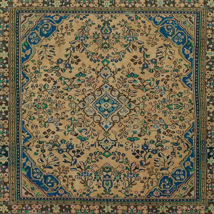 Square Abstract Mocha Brown Modern Rug, abs2830