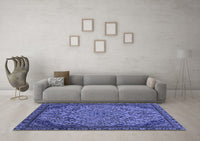 Machine Washable Abstract Blue Modern Rug, wshabs2830blu