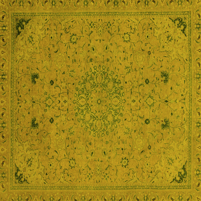 Square Abstract Yellow Modern Rug, abs2831yw