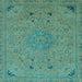 Square Abstract Light Blue Modern Rug, abs2831lblu