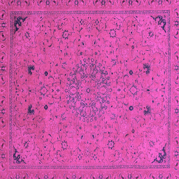 Square Machine Washable Abstract Pink Modern Rug, wshabs2831pnk