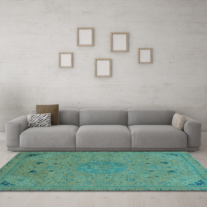 Machine Washable Abstract Light Blue Modern Rug in a Living Room, wshabs2831lblu
