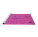 Sideview of Machine Washable Abstract Pink Modern Rug, wshabs2831pnk