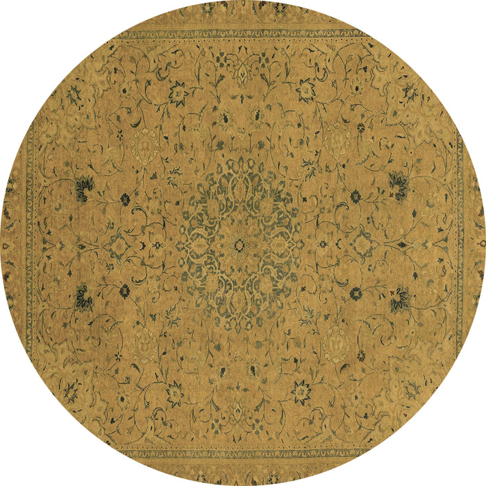 Round Abstract Brown Modern Rug, abs2831brn