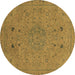 Round Abstract Brown Modern Rug, abs2831brn