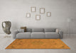 Machine Washable Abstract Orange Modern Area Rugs in a Living Room, wshabs2831org