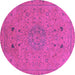 Round Machine Washable Abstract Pink Modern Rug, wshabs2831pnk