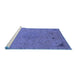 Sideview of Machine Washable Abstract Blue Modern Rug, wshabs2831blu