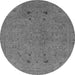 Round Machine Washable Abstract Gray Modern Rug, wshabs2831gry