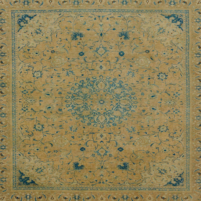 Square Abstract Caramel Brown Modern Rug, abs2831