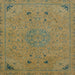 Square Abstract Caramel Brown Modern Rug, abs2831