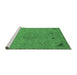 Sideview of Machine Washable Abstract Emerald Green Modern Area Rugs, wshabs2831emgrn