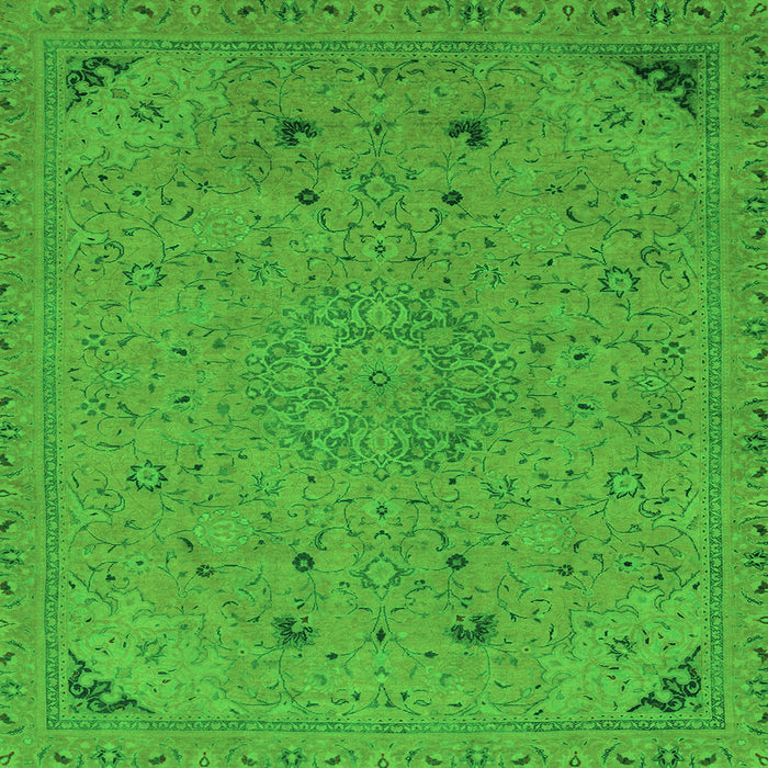 Square Machine Washable Abstract Green Modern Area Rugs, wshabs2831grn