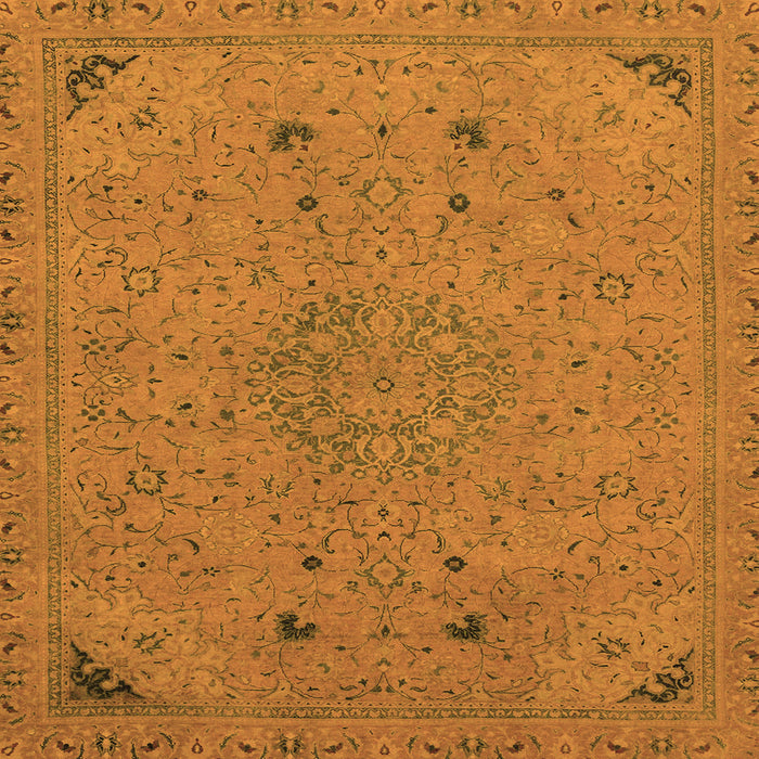 Square Machine Washable Abstract Orange Modern Area Rugs, wshabs2831org