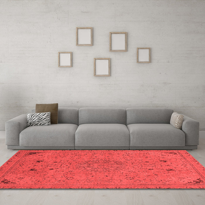 Modern Red Washable Rugs