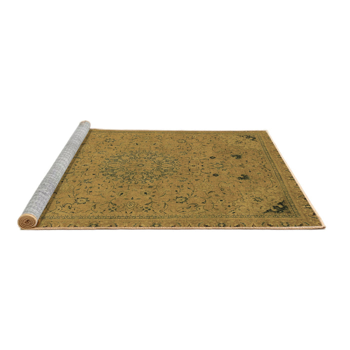 Sideview of Machine Washable Abstract Brown Modern Rug, wshabs2831brn