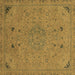 Square Abstract Brown Modern Rug, abs2831brn