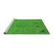 Sideview of Machine Washable Abstract Green Modern Area Rugs, wshabs2831grn