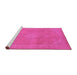 Sideview of Machine Washable Abstract Pink Modern Rug, wshabs2832pnk