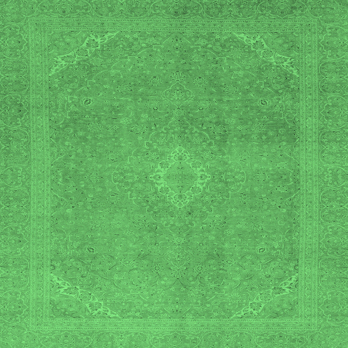 Square Machine Washable Abstract Emerald Green Modern Area Rugs, wshabs2832emgrn