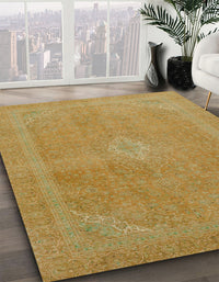 Abstract Orange Gold Modern Rug, abs2832