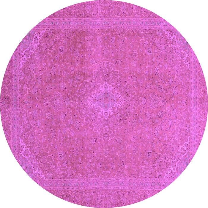 Round Abstract Purple Modern Rug, abs2832pur