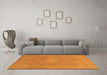 Machine Washable Abstract Orange Modern Area Rugs in a Living Room, wshabs2832org