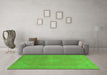 Machine Washable Abstract Green Modern Area Rugs in a Living Room,, wshabs2832grn