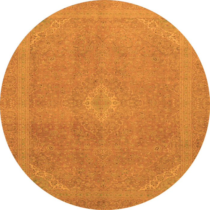 Round Abstract Orange Modern Rug, abs2832org