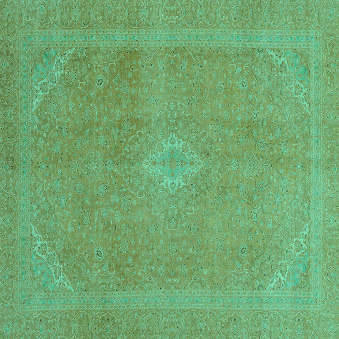 Square Machine Washable Abstract Turquoise Modern Area Rugs, wshabs2832turq