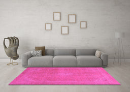 Machine Washable Abstract Pink Modern Rug in a Living Room, wshabs2832pnk