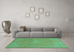 Machine Washable Abstract Turquoise Modern Area Rugs in a Living Room,, wshabs2832turq