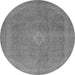 Round Abstract Gray Modern Rug, abs2832gry