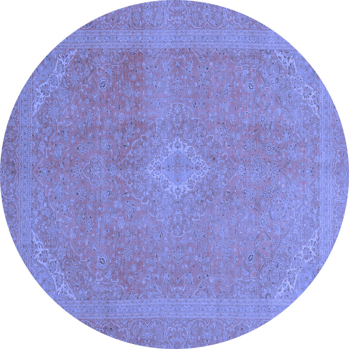 Round Abstract Blue Modern Rug, abs2832blu