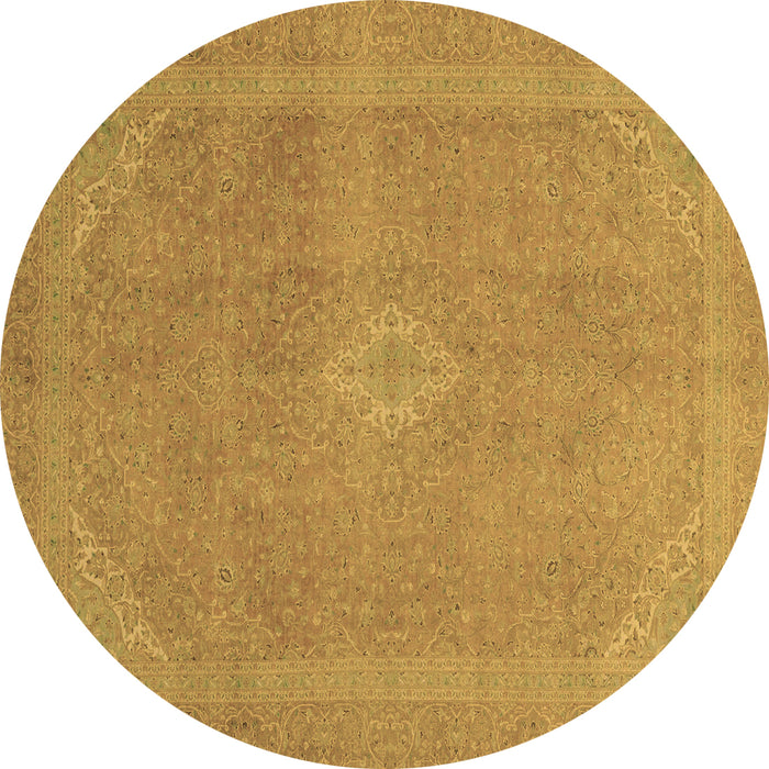 Round Abstract Brown Modern Rug, abs2832brn