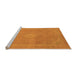 Sideview of Machine Washable Abstract Orange Modern Area Rugs, wshabs2832org