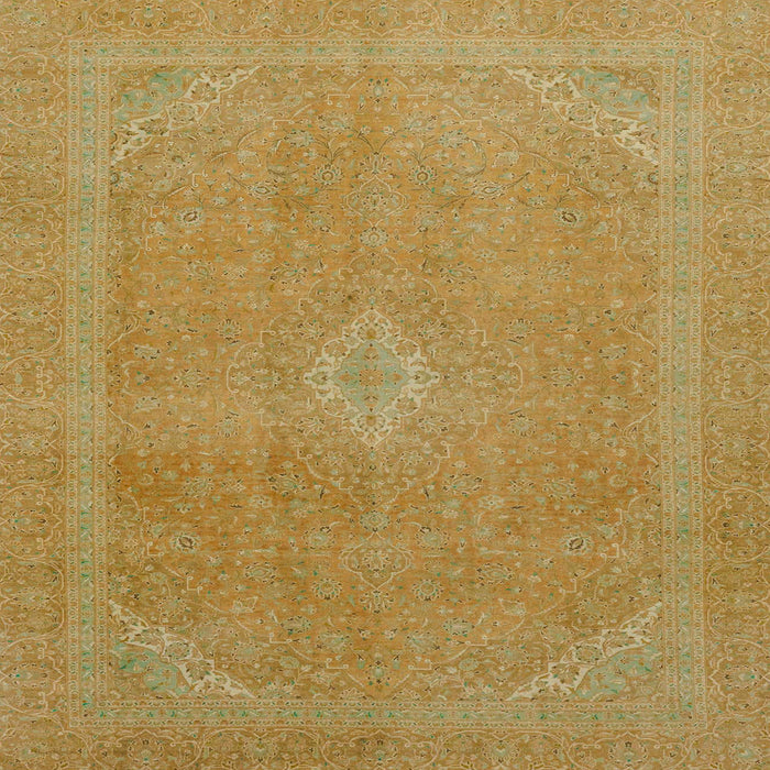 Square Abstract Orange Gold Modern Rug, abs2832
