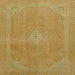 Square Abstract Orange Gold Modern Rug, abs2832