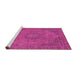 Sideview of Machine Washable Abstract Pink Modern Rug, wshabs2833pnk