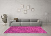 Machine Washable Abstract Pink Modern Rug, wshabs2833pnk