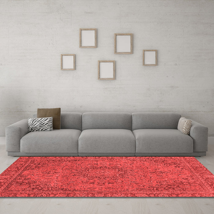 Modern Red Washable Rugs