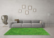 Machine Washable Abstract Green Modern Area Rugs in a Living Room,, wshabs2833grn