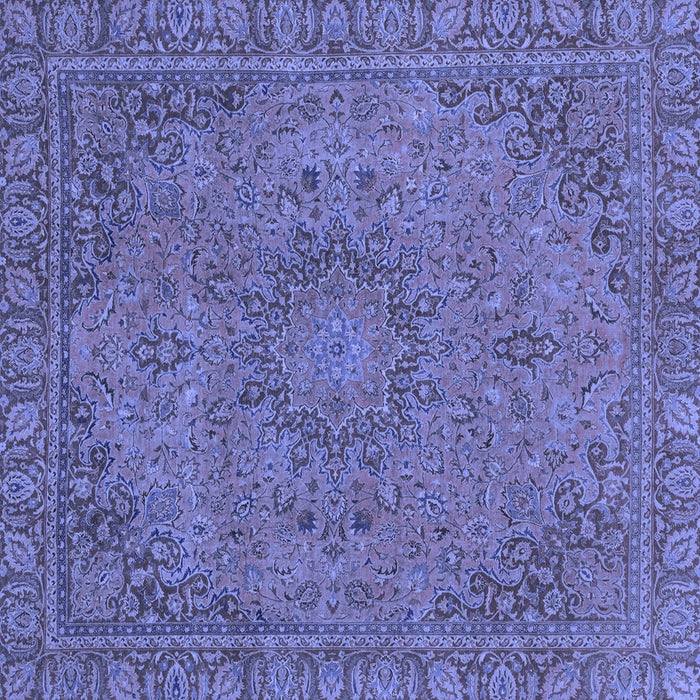 Square Machine Washable Abstract Blue Modern Rug, wshabs2833blu