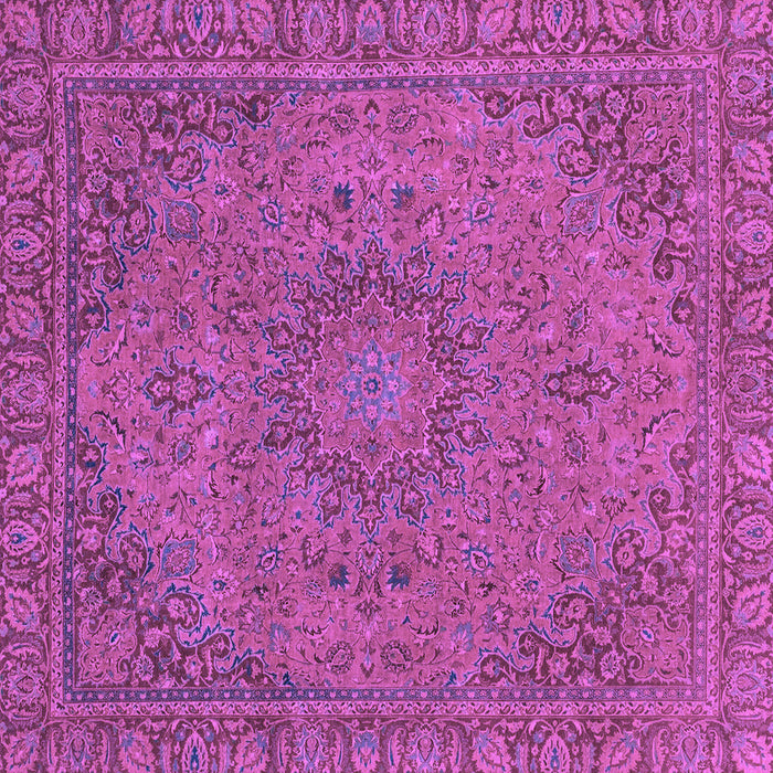 Square Machine Washable Abstract Purple Modern Area Rugs, wshabs2833pur