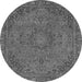 Round Abstract Gray Modern Rug, abs2833gry