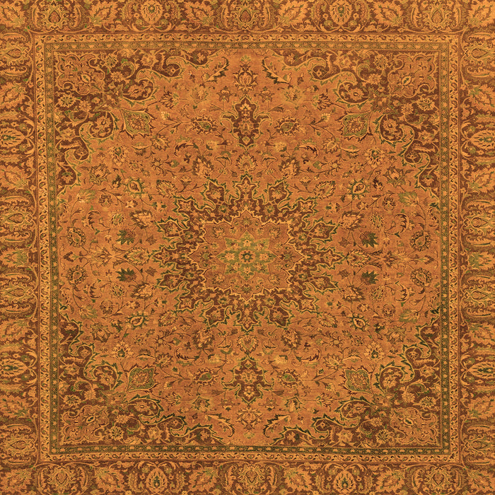 Square Machine Washable Abstract Orange Modern Area Rugs, wshabs2833org