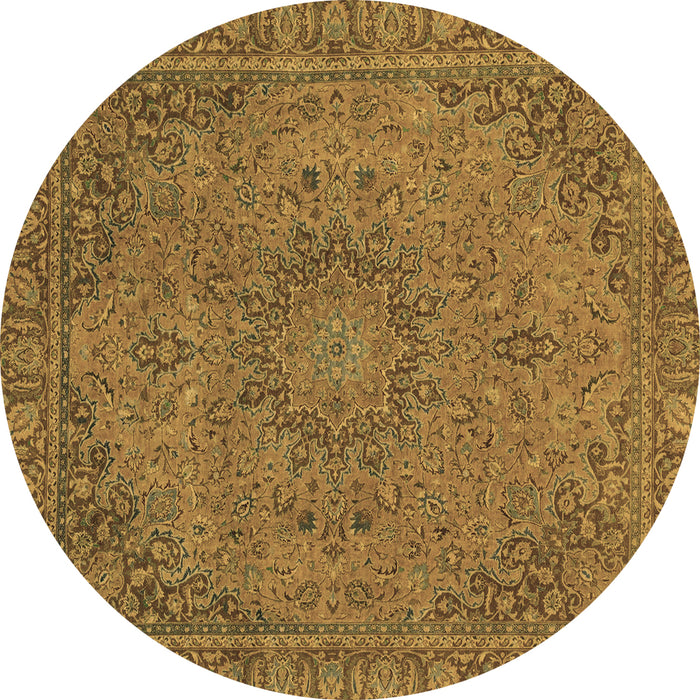 Round Abstract Brown Modern Rug, abs2833brn