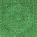 Square Machine Washable Abstract Emerald Green Modern Area Rugs, wshabs2833emgrn