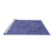 Sideview of Machine Washable Abstract Blue Modern Rug, wshabs2833blu